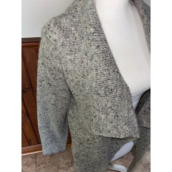 Womens Eileen Fisher Gray Mohair and Wool Open Front Cardigan Sweater Petite L - Picture 5 of 10